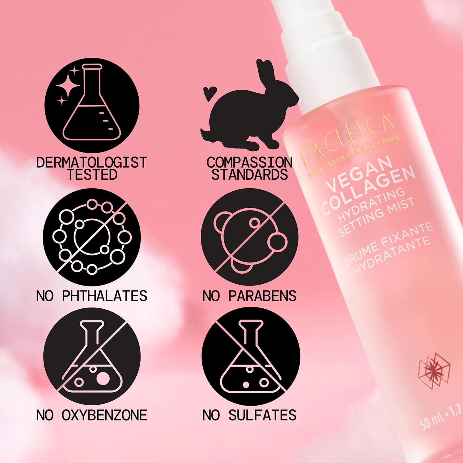imagePacifica Beauty Vegan Collagen Hydrating Setting Mist Hydrating Illuminating Face Primer for Dewy Skin wVegan Collagen ampamp Squalane for Radiant Glow SoftFocus Pore Blurring Makeup Base