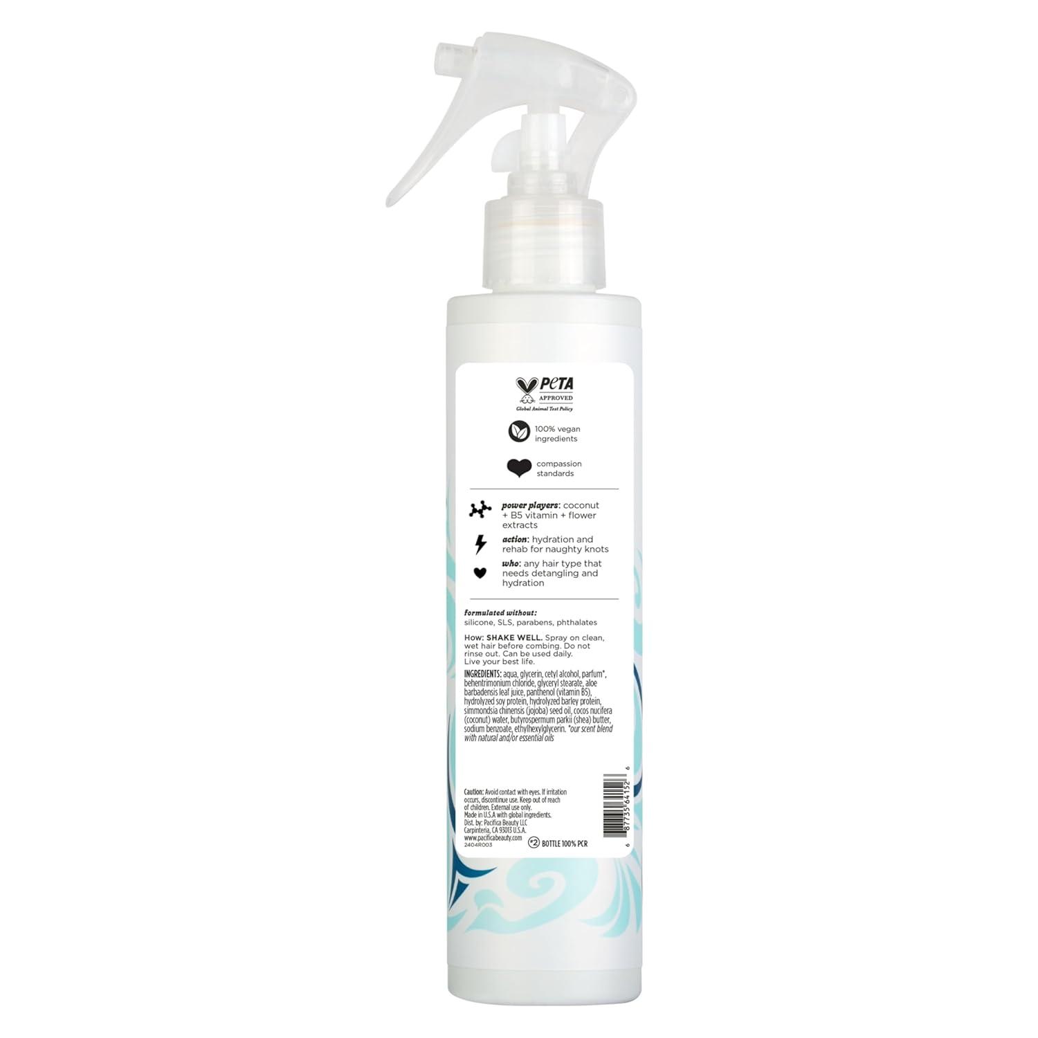 imagePacifica Coconut Milk Hair Detangler Spray LeaveIn Conditioning Elixir for TangleFree Hair Instantly Detangles Knots Adds Shine ampamp Moisture Prevents Breakage ampamp Frizz Vegan ampamp CrueltyFree