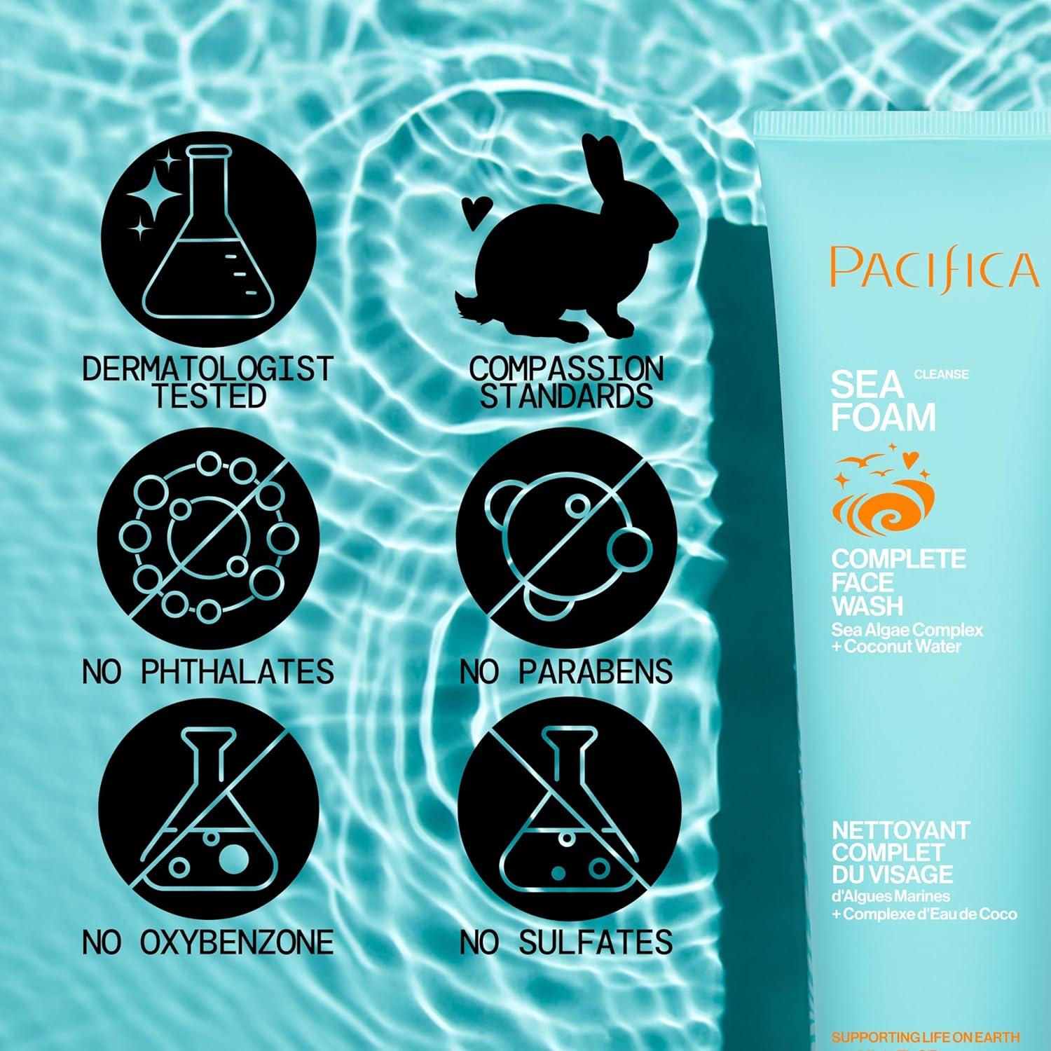 imagePacifica Face Wash Duo Glow Baby Vitamin C Brightening Cleanser Sea Foam Gentle Cleanser Daily Exfoliating Face Wash Set for All Skin Types SulfateFree Vegan