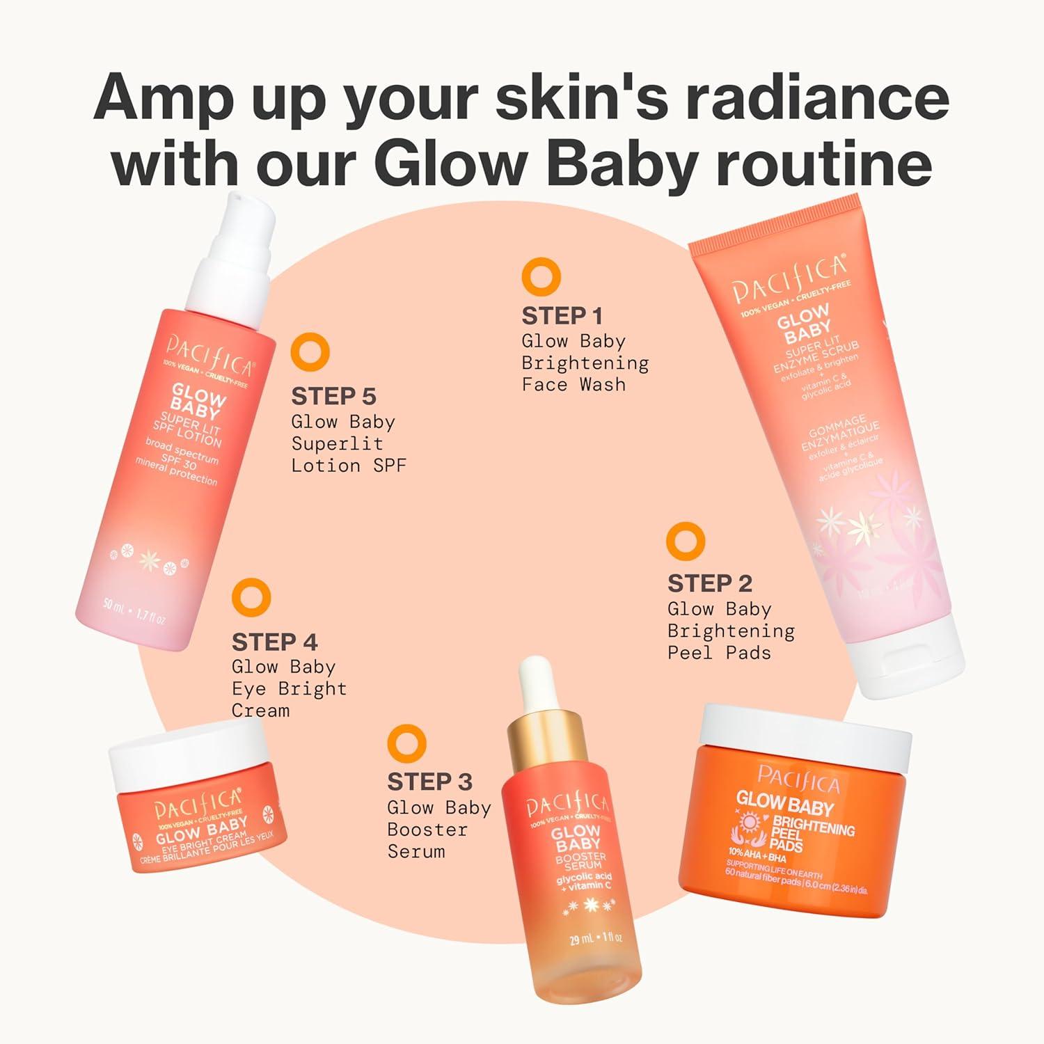 imagePacifica Glow Baby Exfoliating Face Scrub Brightening Enzyme Facial Cleanser w Vitamin C ampamp Glycolic Acid for Radiant Smooth Skin Unclogs Pores ampamp Removes Dead Skin MicrobeadFree Vegan 4 fl oz4 Fl Oz Pack of 1