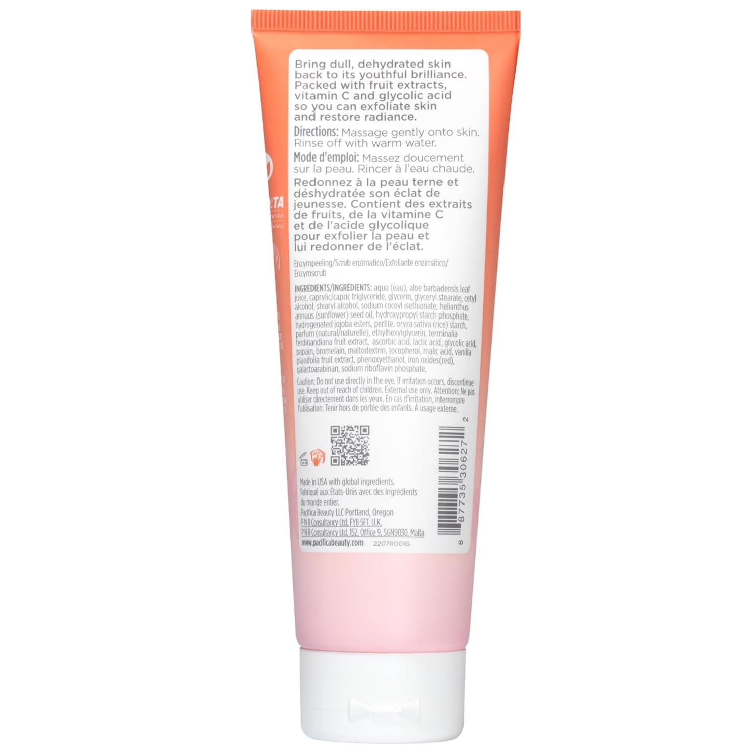 imagePacifica Glow Baby Exfoliating Face Scrub Brightening Enzyme Facial Cleanser w Vitamin C ampamp Glycolic Acid for Radiant Smooth Skin Unclogs Pores ampamp Removes Dead Skin MicrobeadFree Vegan 4 fl oz4 Fl Oz Pack of 1