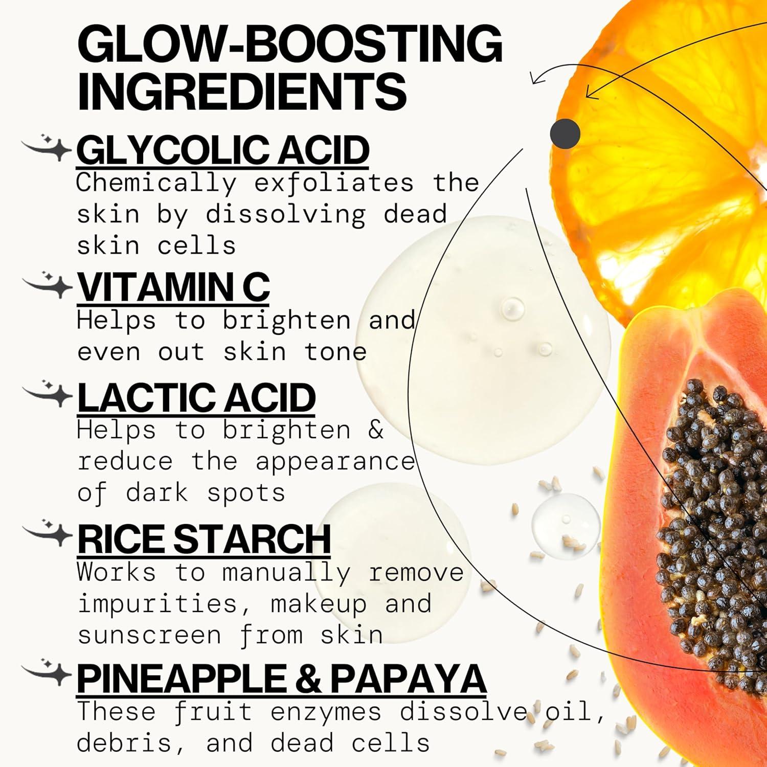 imagePacifica Glow Baby Exfoliating Face Scrub Brightening Enzyme Facial Cleanser w Vitamin C ampamp Glycolic Acid for Radiant Smooth Skin Unclogs Pores ampamp Removes Dead Skin MicrobeadFree Vegan 4 fl oz4 Fl Oz Pack of 1