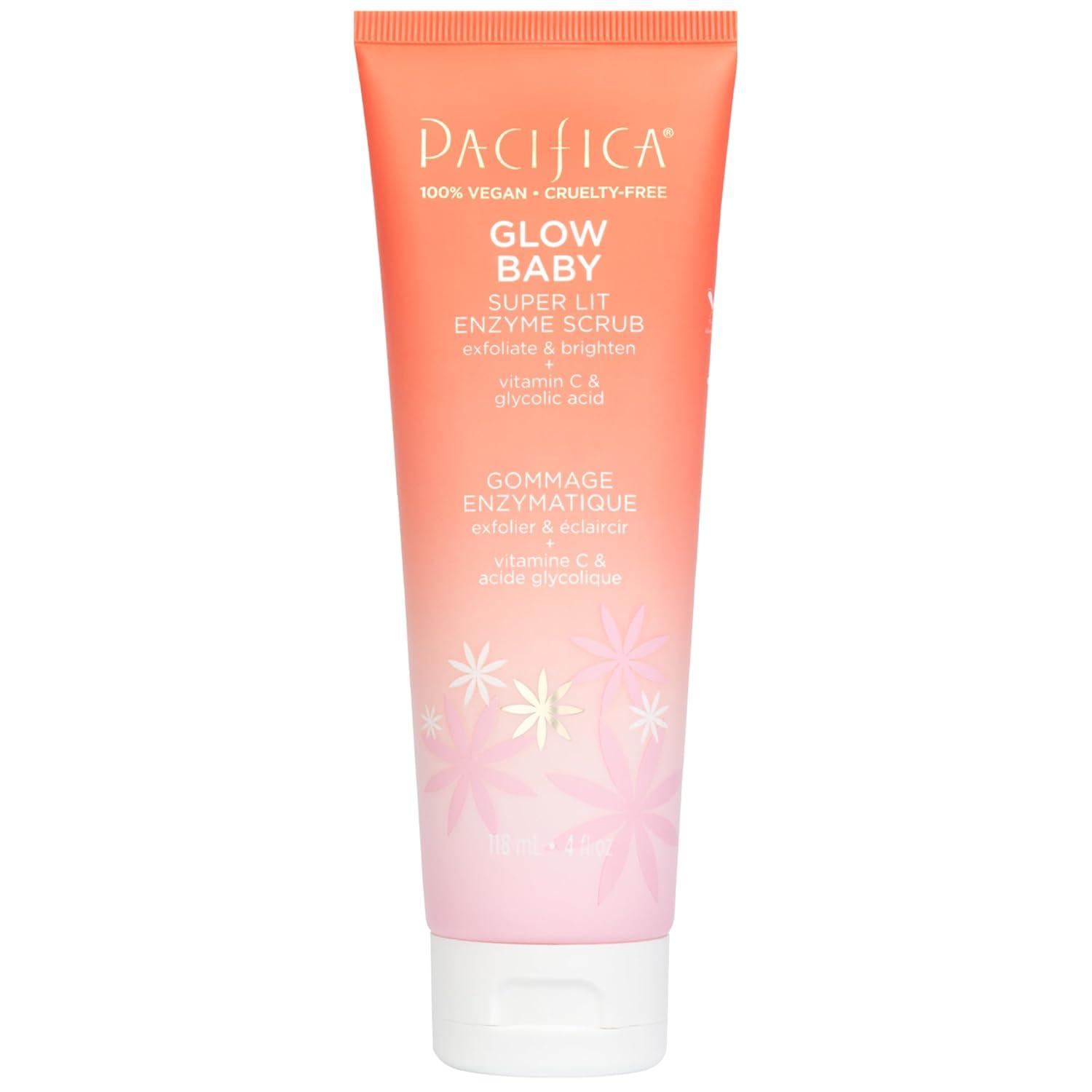 imagePacifica Glow Baby Exfoliating Face Scrub Brightening Enzyme Facial Cleanser w Vitamin C ampamp Glycolic Acid for Radiant Smooth Skin Unclogs Pores ampamp Removes Dead Skin MicrobeadFree Vegan 4 fl oz4 Fl Oz Pack of 1