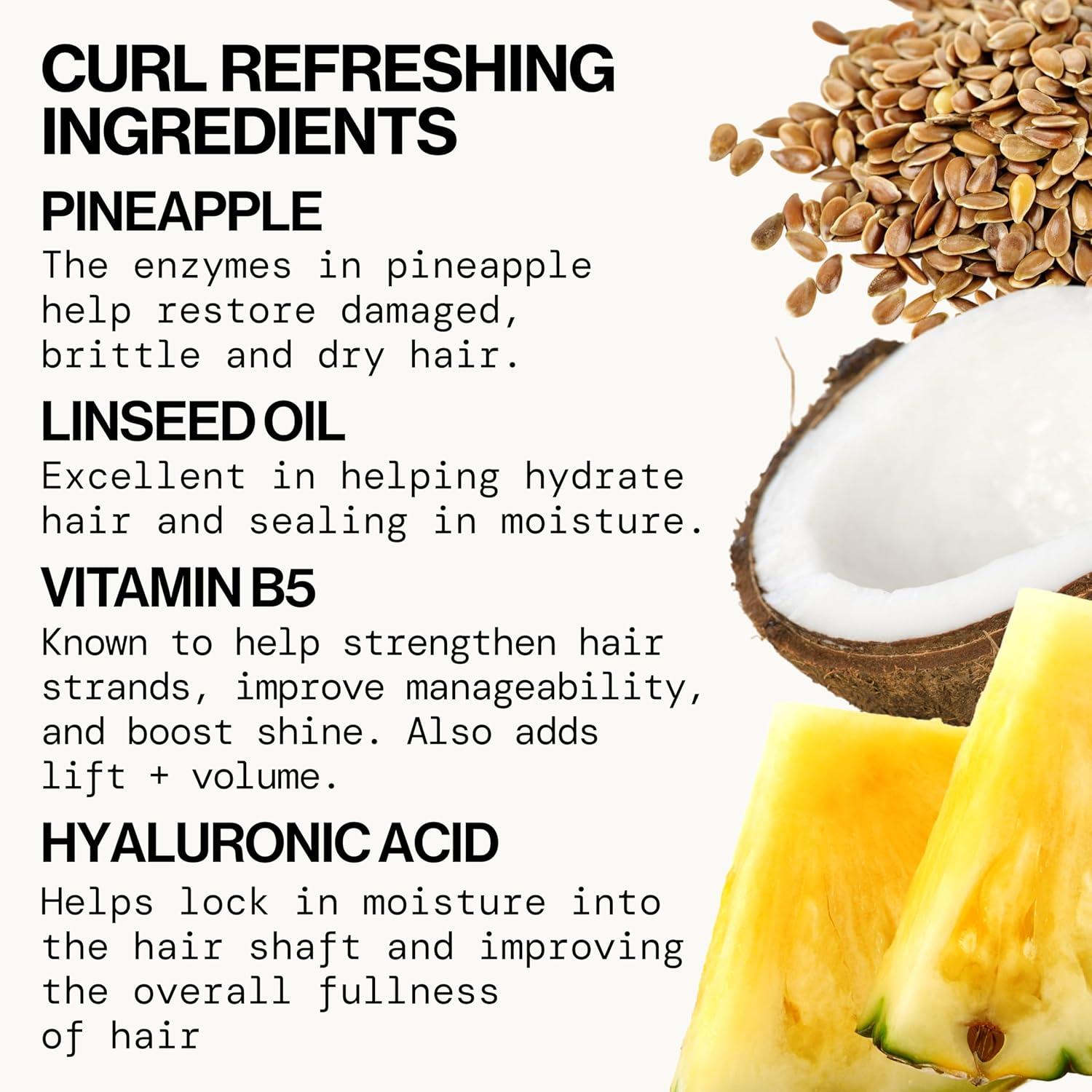 imagePacifica Pineapple Curls Frizz Control Spray 4oz Curl Refresher Mist for Curly ampamp Wavy Hair Hydrating AntiFrizz Day 2 Curl Booster with Pineapple Extract ampamp Vitamin B5 Vegan Dermatologist Tested