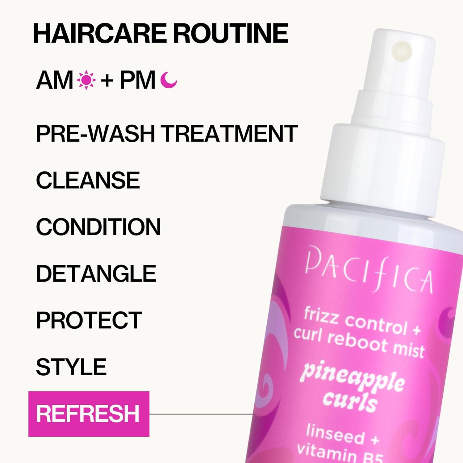 imagePacifica Pineapple Curls Frizz Control Spray 4oz Curl Refresher Mist for Curly ampamp Wavy Hair Hydrating AntiFrizz Day 2 Curl Booster with Pineapple Extract ampamp Vitamin B5 Vegan Dermatologist Tested