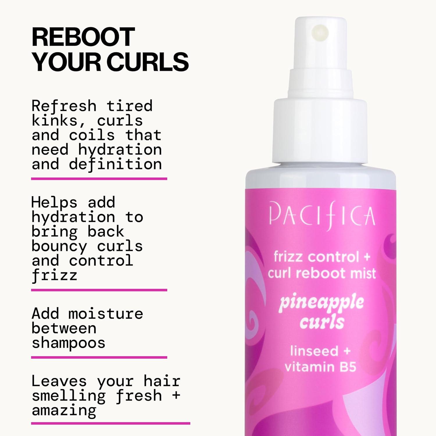 imagePacifica Pineapple Curls Frizz Control Spray 4oz Curl Refresher Mist for Curly ampamp Wavy Hair Hydrating AntiFrizz Day 2 Curl Booster with Pineapple Extract ampamp Vitamin B5 Vegan Dermatologist Tested