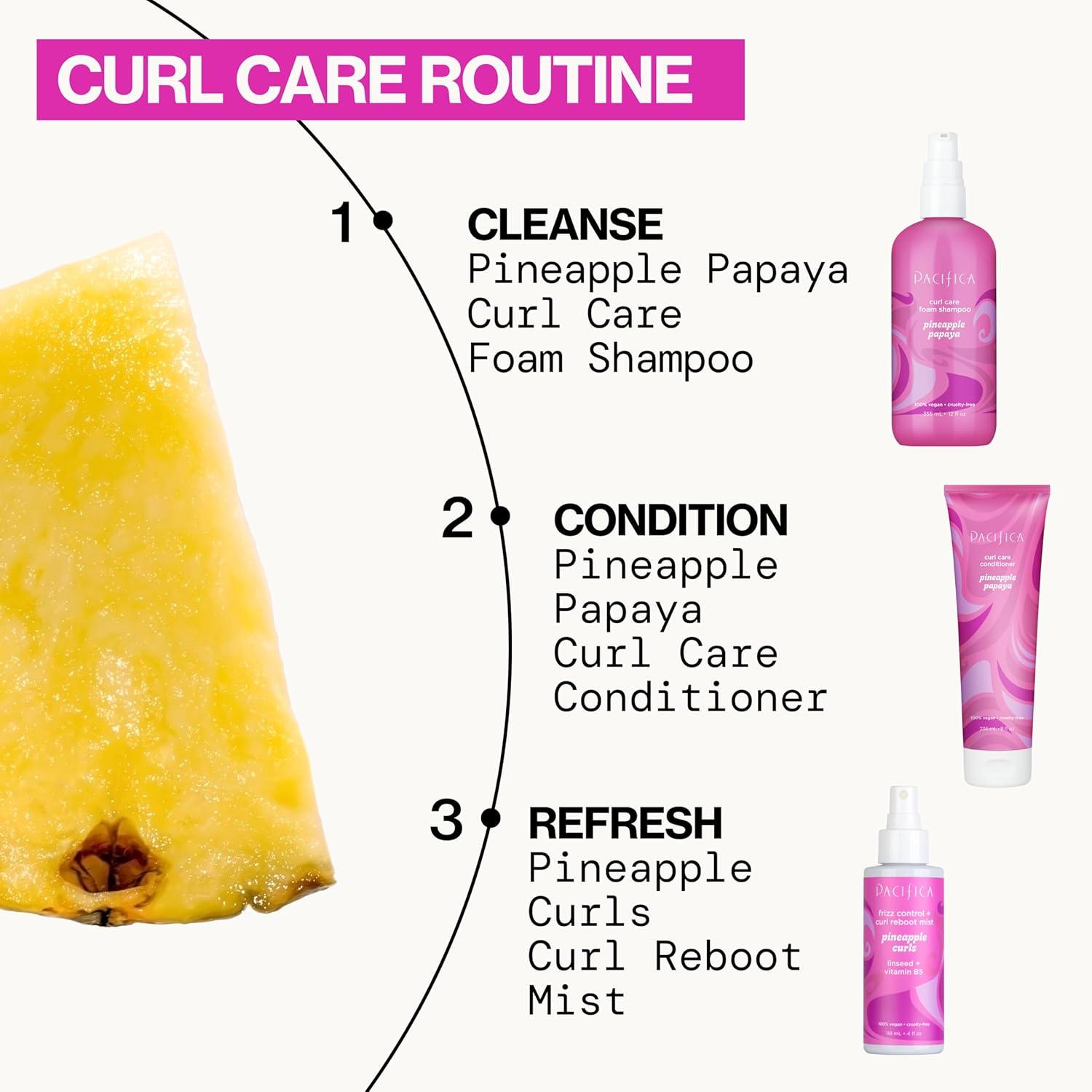 imagePacifica Pineapple Curls Frizz Control Spray 4oz Curl Refresher Mist for Curly ampamp Wavy Hair Hydrating AntiFrizz Day 2 Curl Booster with Pineapple Extract ampamp Vitamin B5 Vegan Dermatologist Tested