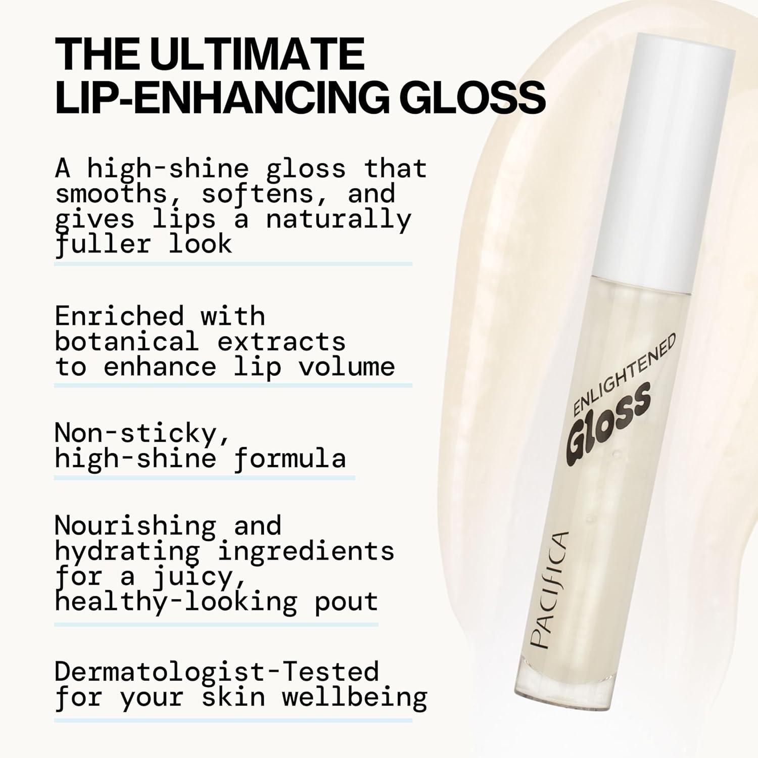 imagePacifica Plumping Lip Gloss Sugar Cake Flavored Shimmering Gold Hydrating Lip Oil Balm No Tingle Lip Plumper with Shea Butter NonSticky High Shine Sweet Finish Vegan ampamp CrueltyFree 014oz