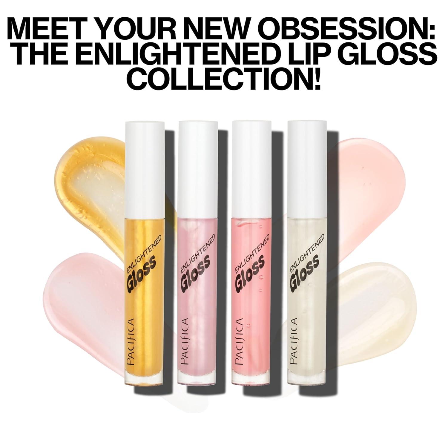 imagePacifica Plumping Lip Gloss Sugar Cake Flavored Shimmering Gold Hydrating Lip Oil Balm No Tingle Lip Plumper with Shea Butter NonSticky High Shine Sweet Finish Vegan ampamp CrueltyFree 014oz