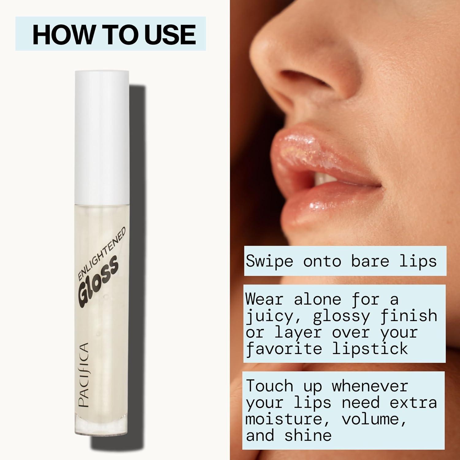 imagePacifica Plumping Lip Gloss Sugar Cake Flavored Shimmering Gold Hydrating Lip Oil Balm No Tingle Lip Plumper with Shea Butter NonSticky High Shine Sweet Finish Vegan ampamp CrueltyFree 014oz