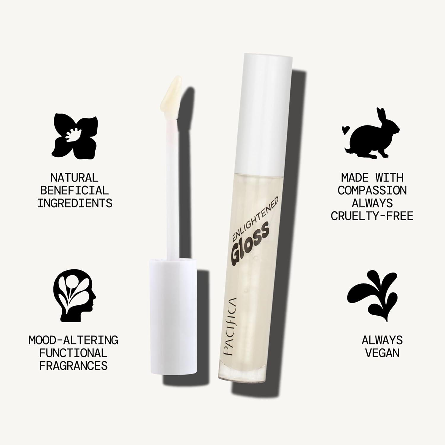 imagePacifica Plumping Lip Gloss Sugar Cake Flavored Shimmering Gold Hydrating Lip Oil Balm No Tingle Lip Plumper with Shea Butter NonSticky High Shine Sweet Finish Vegan ampamp CrueltyFree 014oz