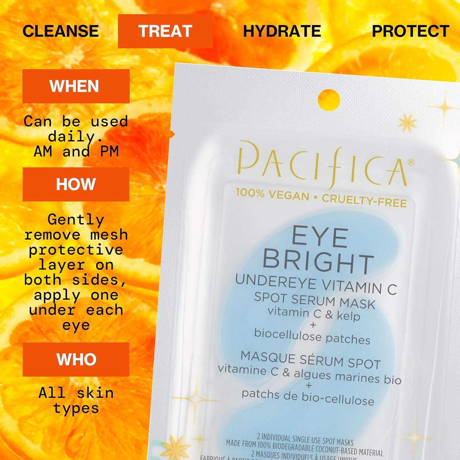 imagePacifica Undereye Spot Serum Mask Bright Eye Vitamin C Mask for Dark Circles ampamp Hydration Brightening Under Eye Treatment Vegan ampamp CrueltyFree 1 Pack