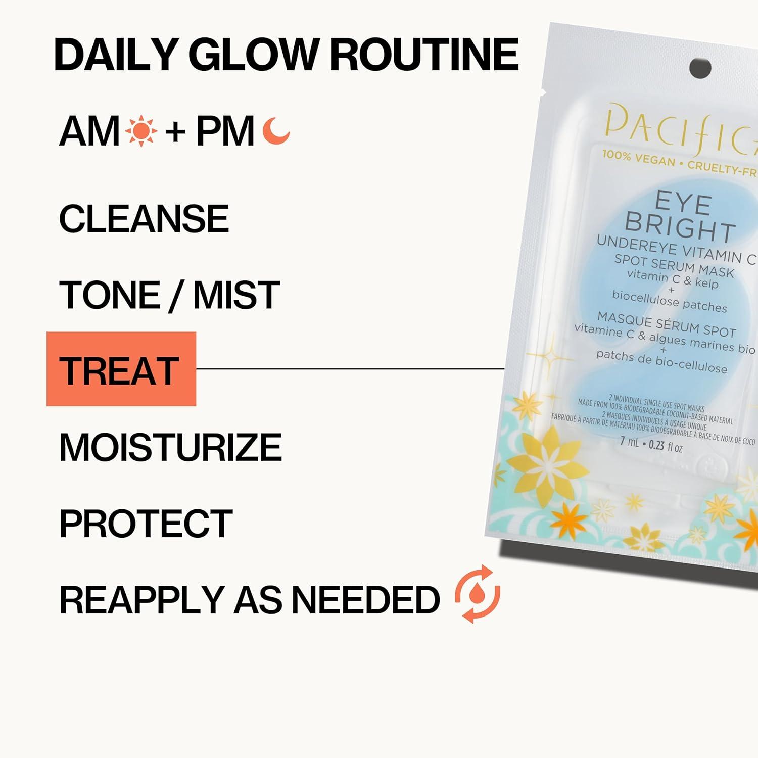 imagePacifica Undereye Spot Serum Mask Bright Eye Vitamin C Mask for Dark Circles ampamp Hydration Brightening Under Eye Treatment Vegan ampamp CrueltyFree 1 Pack