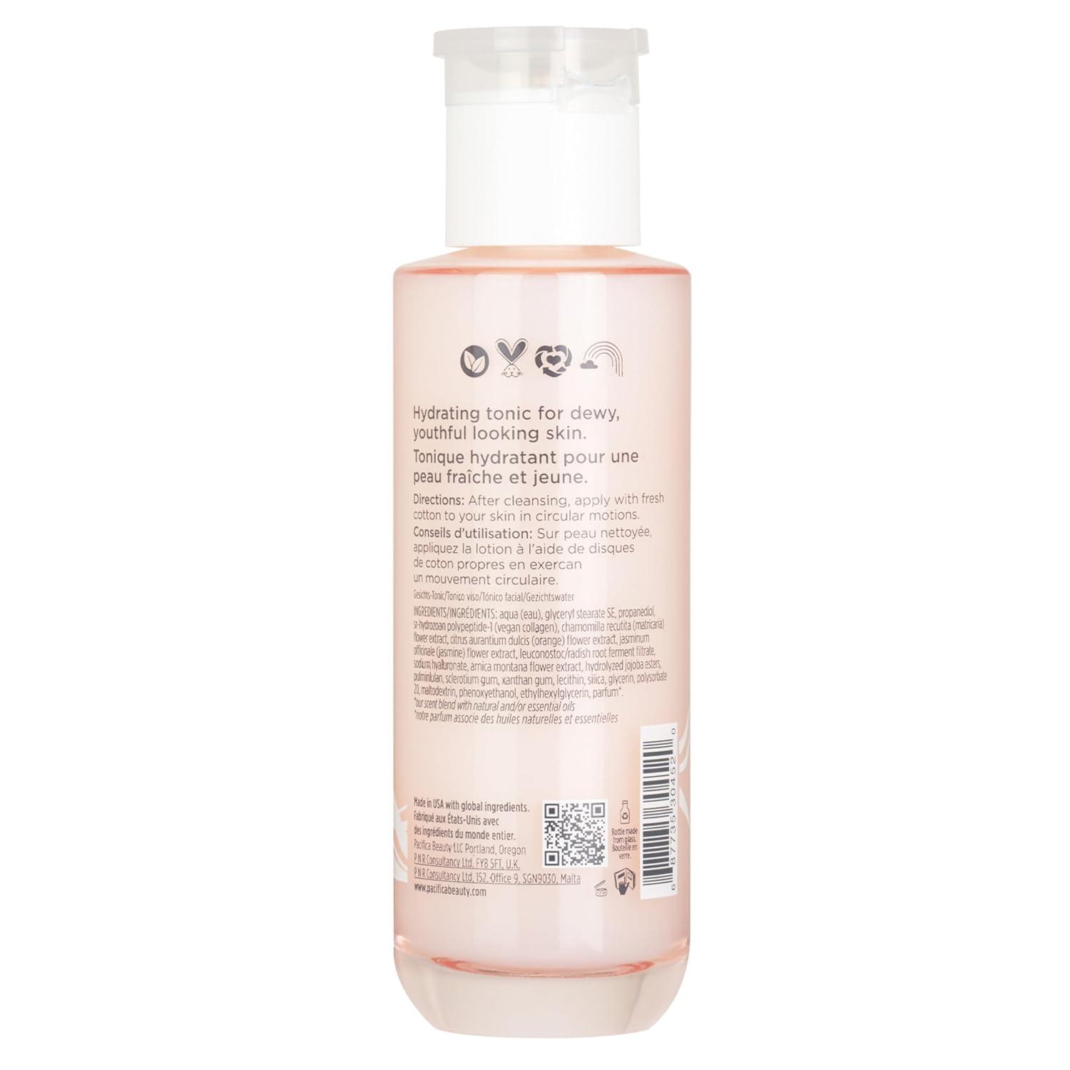 imagePacifica Vegan Collagen Hydrating Milk Tonic AlcoholFree Milky Toner ampamp Essence Moisturizing Vegan Collagen Face Tonic wHyaluronic Acid Chamomile Jasmine All Skin Types Vegan Dermatologist Tested