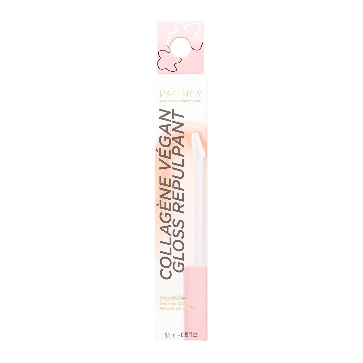 imagePacifica Vegan Collagen Lip Plumping Gloss Hydrating Lip Plumper with Peptides Coconut ampamp Vitamin E High Shine NonSticky Clean Vegan 022 fl oz