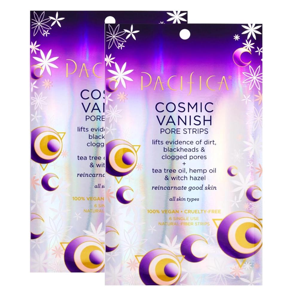 imagePacifica Blackhead Remover Pore Strips 6PACK Cosmic Vanish for Nose Chin ampamp Forehead Deep Cleansing Nose Strips wInstant Pore Unclogging OilFree Vegan Dermatologist Tested6 Count Pack of 2