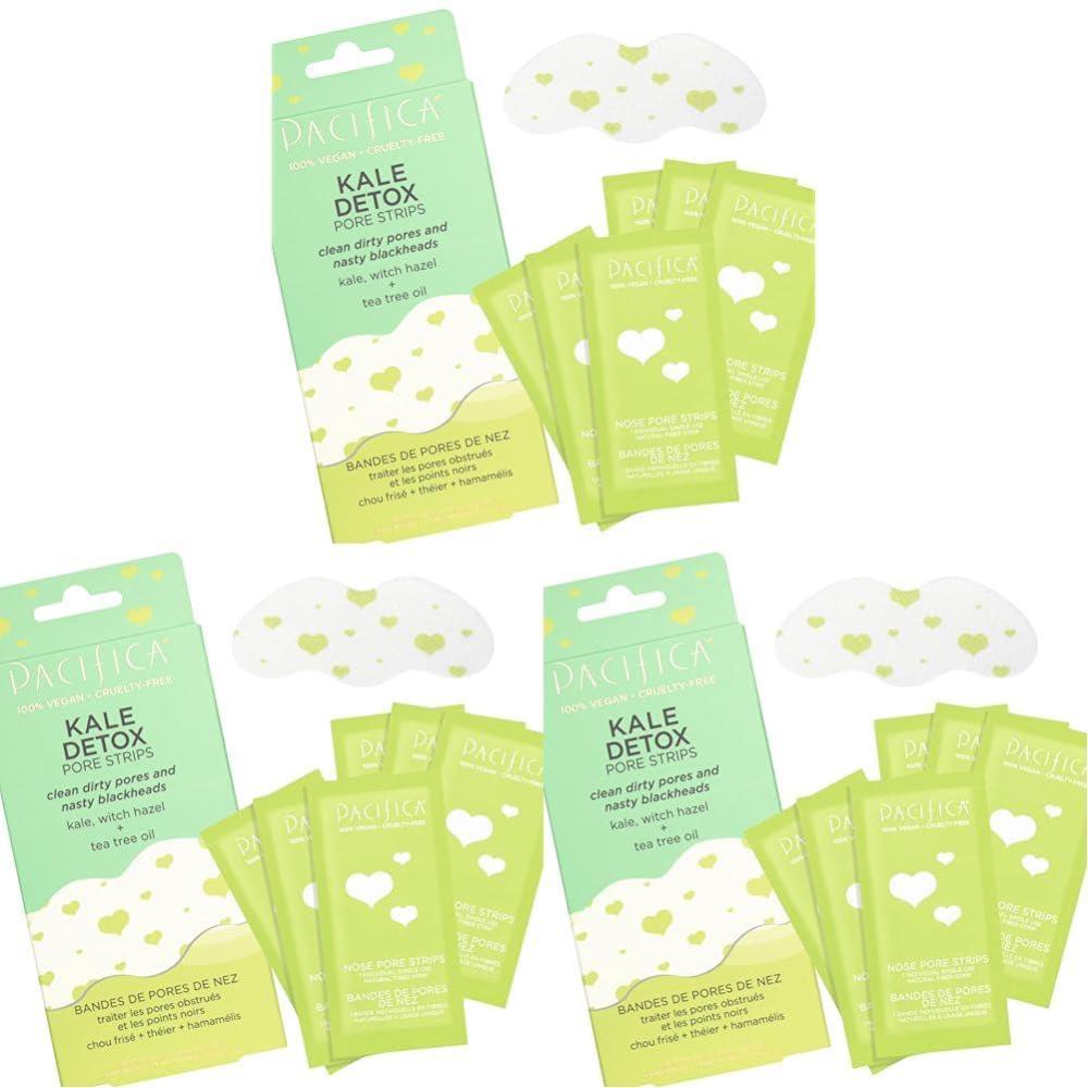 imagePacifica  Blackhead Remover Strips Nose Strips  12PACK Kale Detox Skin Care  Deep Pore Cleansing wInstant Pore Unclogging  OilFree NonComedogenic Vegan Clean Beauty Dermatologist Tested6 Count Pack of 3