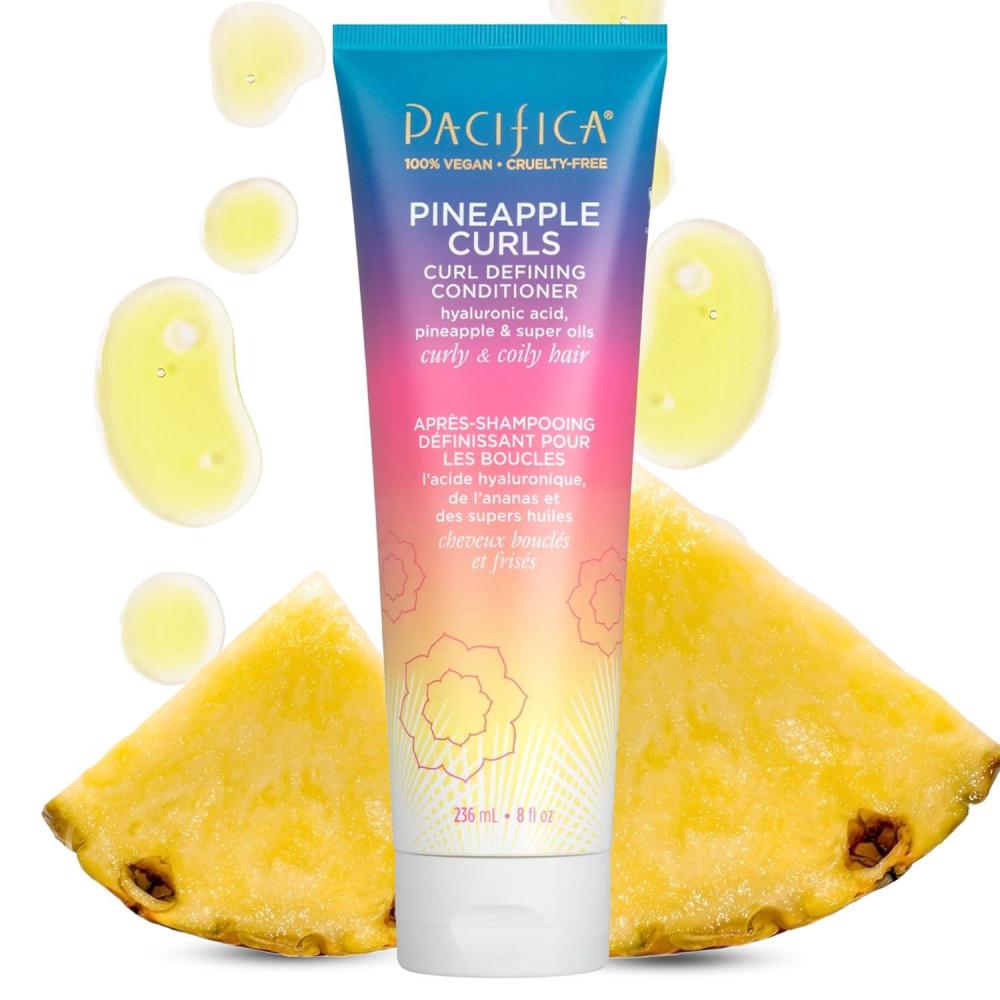 imagePacifica Banana Cream Beachy Texture Conditioner Texturizing Hair Treatment for Natural Beachy Waves Hydrates ampamp Adds Tousled Body for All Hair Types Clean Beauty Vegan ampamp CrueltyFree 8 Fl OzPineapple Curls