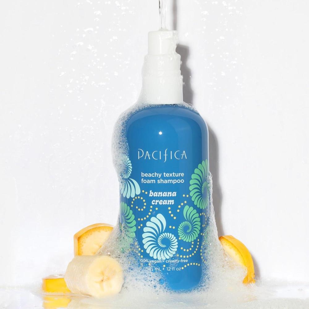 imagePacifica Banana Cream Beachy Texture Foam Shampoo  Texturizing Foaming Shampoo for Beachy Waves Adds Volume ampamp Tousled Look SulfateFree Deep Clean Beauty Vegan ampamp CrueltyFree Dermatologist TestedBanana Cream Beachy