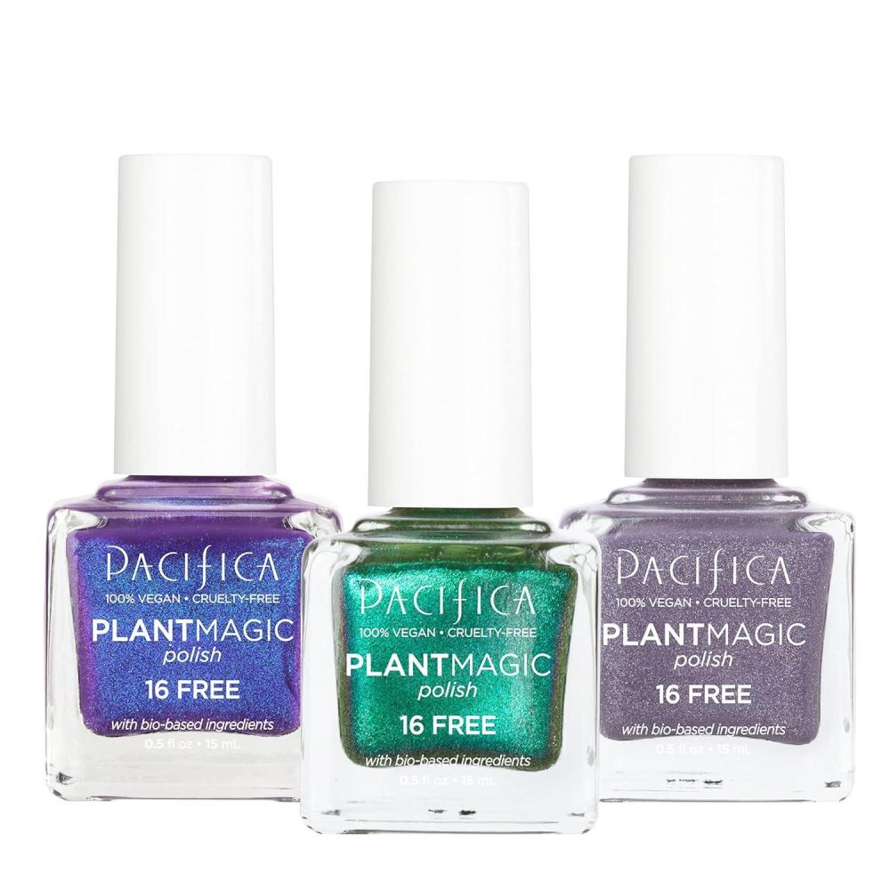 imagePacifica Beauty  Iridescent Plant Magic Nail Polish Set  Long Lasting  Vibrant Colors  16Free NonToxic Formula  with Brush  Vegan and Cruelty Free