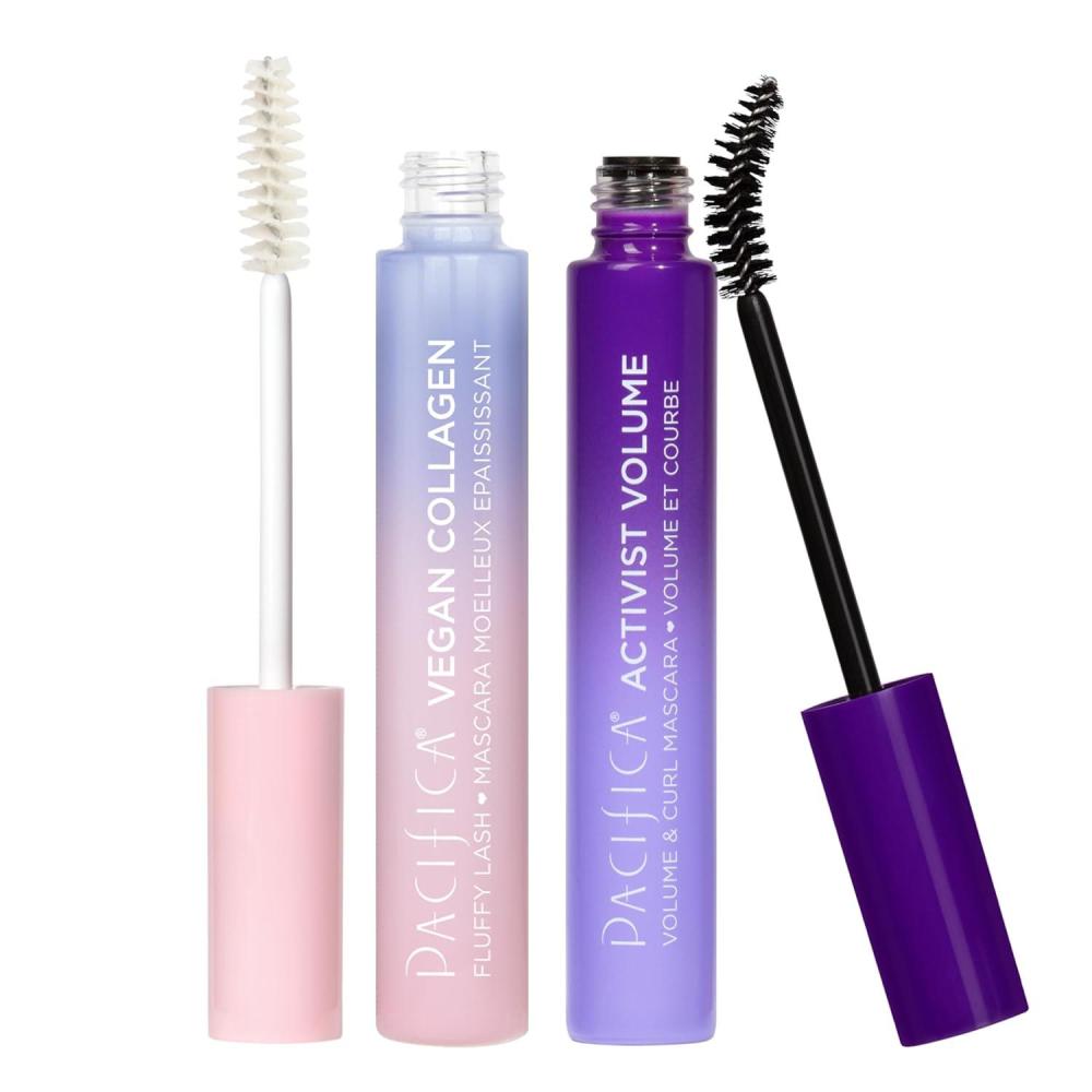 imagePacifica Beauty Activist Volume ampamp Curl Black Mascara Vegan Collagen Lash Serum ampamp Clear Mascara Primer Lengthening Volumizing Clean Makeup Glass Value Pack Silicone Free Vegan ampamp Cruelty FreeMascara Primer