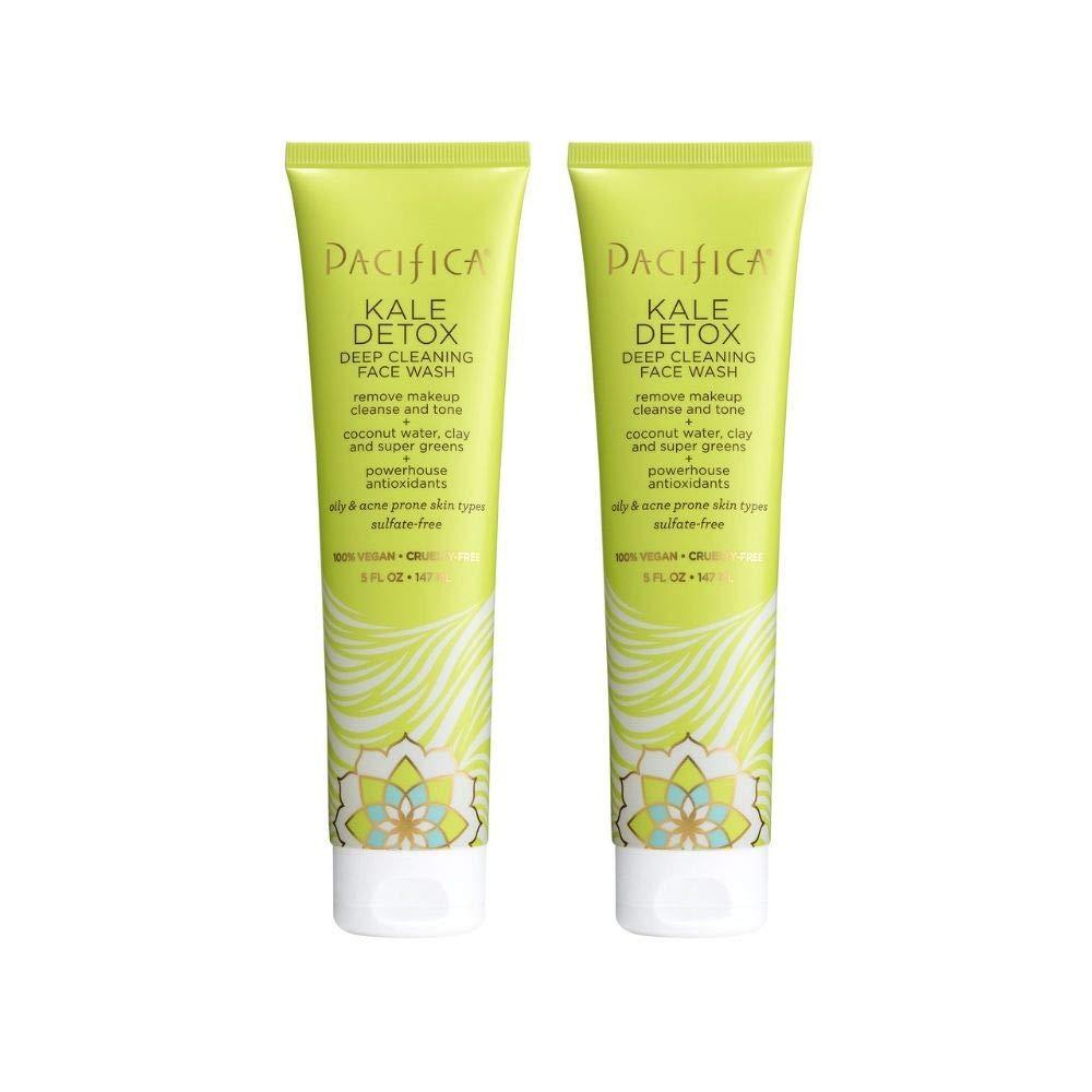 imagePacifica Beauty Kale Detox Deep Cleaning Daily Face Wash Cleanser Coconut Water Aloe Vera For Oily and Blemish Prone Skin 2 Pack Sulfate and Paraben Free Vegan and Cruelty Free