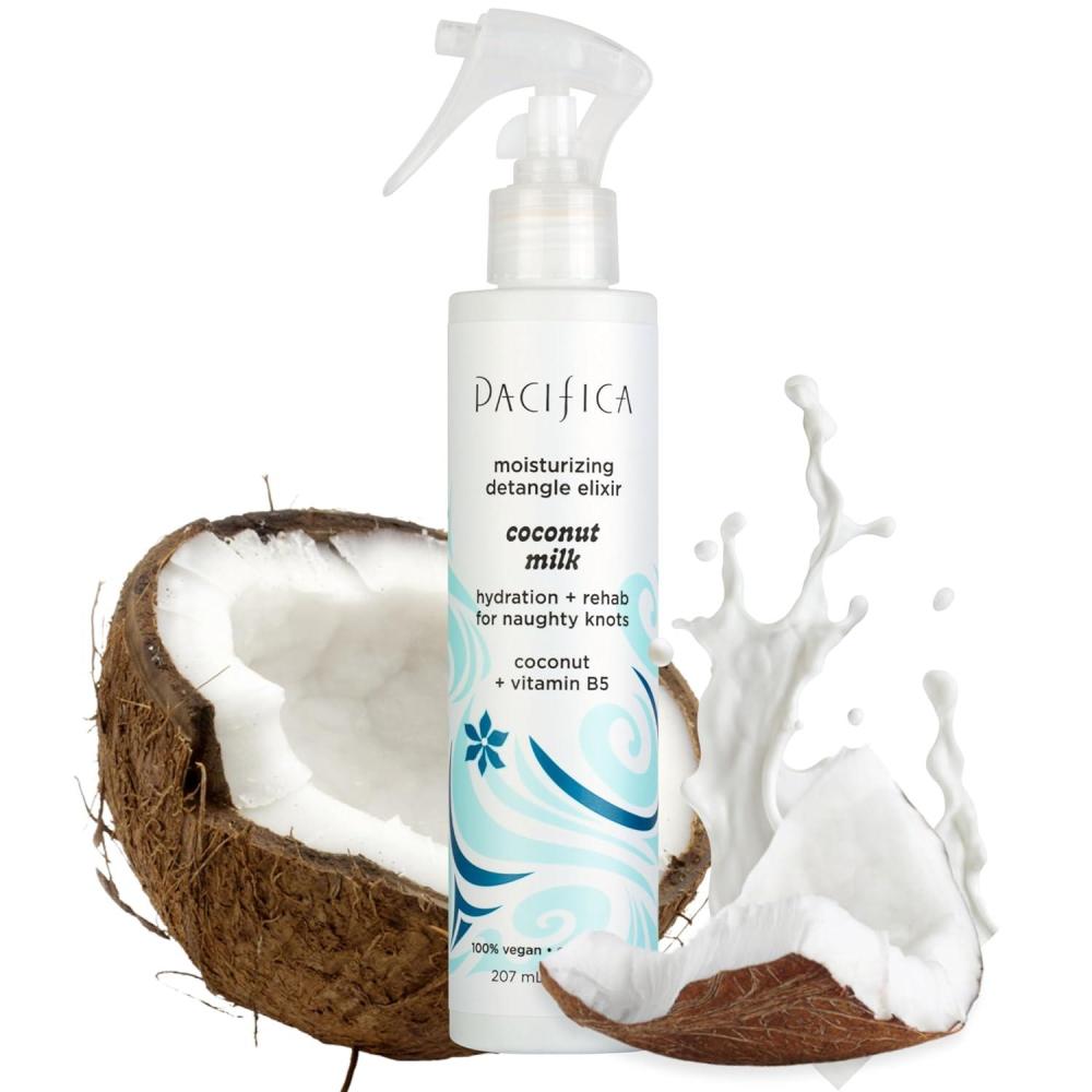 imagePacifica Coconut Milk Hair Detangler Spray LeaveIn Conditioning Elixir for TangleFree Hair Instantly Detangles Knots Adds Shine ampamp Moisture Prevents Breakage ampamp Frizz Vegan ampamp CrueltyFree