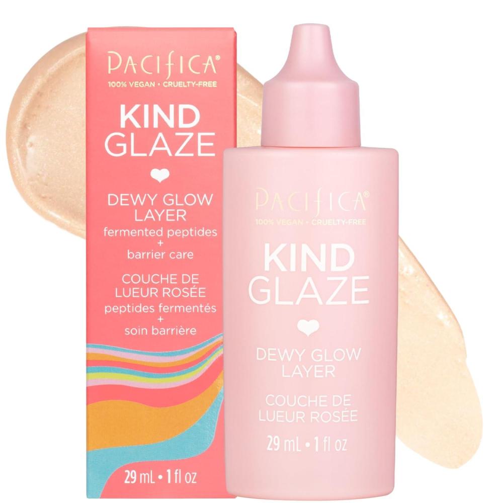 imagePacifica Dreamlit Illuminating Foaming Primer with Vitamin C ampamp Hyaluronic Acid  Hydrating Brightening Face Makeup Base for Glowing LongLasting Foundation Wear  1 fl oz Clean Beauty Vegan FormulaKind Glaze Dewy Glow Layer