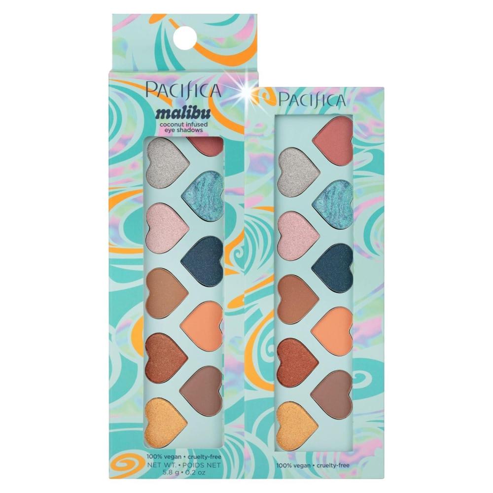 imagePacifica Eyeshadow Palette  Malibu Mineral Eyeshadow Blendable Neutral Shades with Velvet Matte Shimmer ampamp Metallic Cocoa Butter Infused TalcFree Vegan ampamp CrueltyFree 024 oz 10 ShadesMalibu