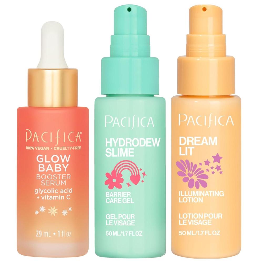 imagePacifica Face Oil Serum  Flower Fix BiPhase Hydrating Skin Barrier  wHyaluronic Acid ampamp Natural Botanical Ingredients  for Dry Sensitive Skin Vegan ampamp CrueltyFree Dermatologist ApprovedSerum Trio