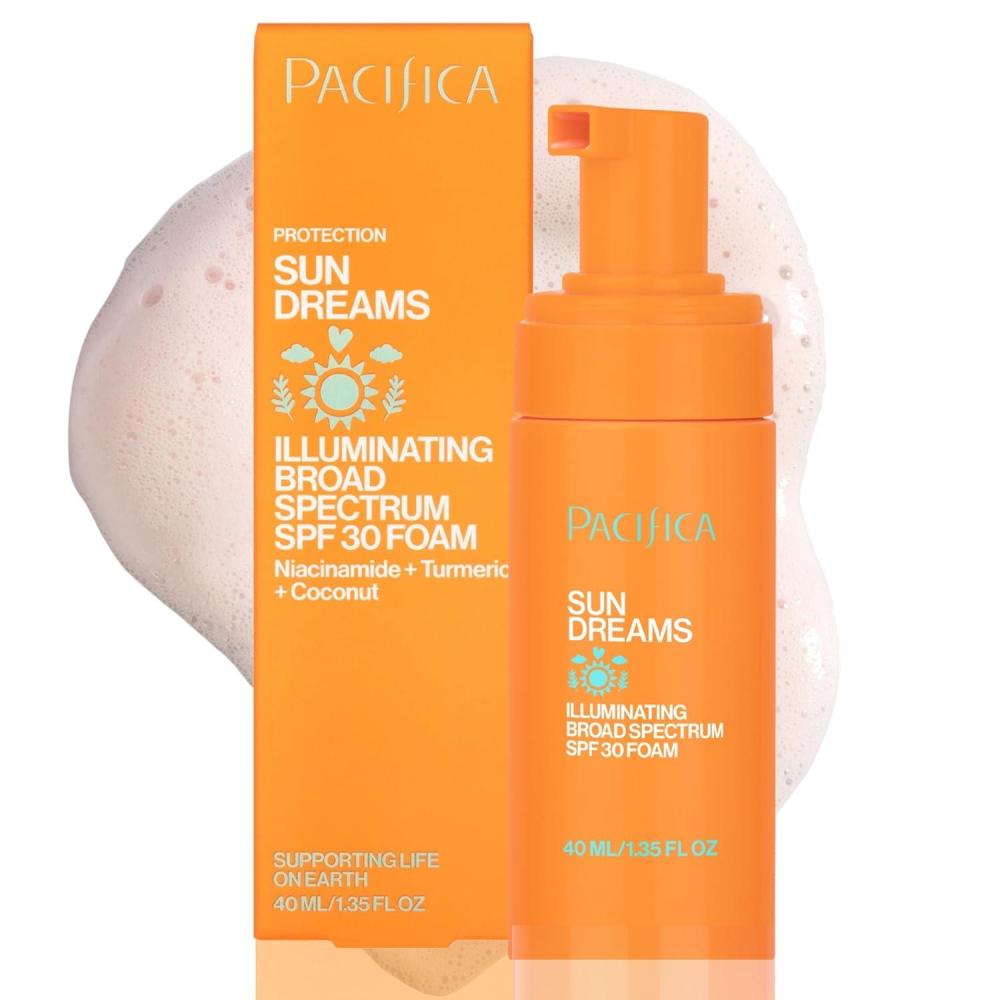 imagePacifica Facial Sunscreen Sun Dreams Illuminating SPF 30 Foam Broad Spectrum Every Day Face Lotion UVAUVB Protection