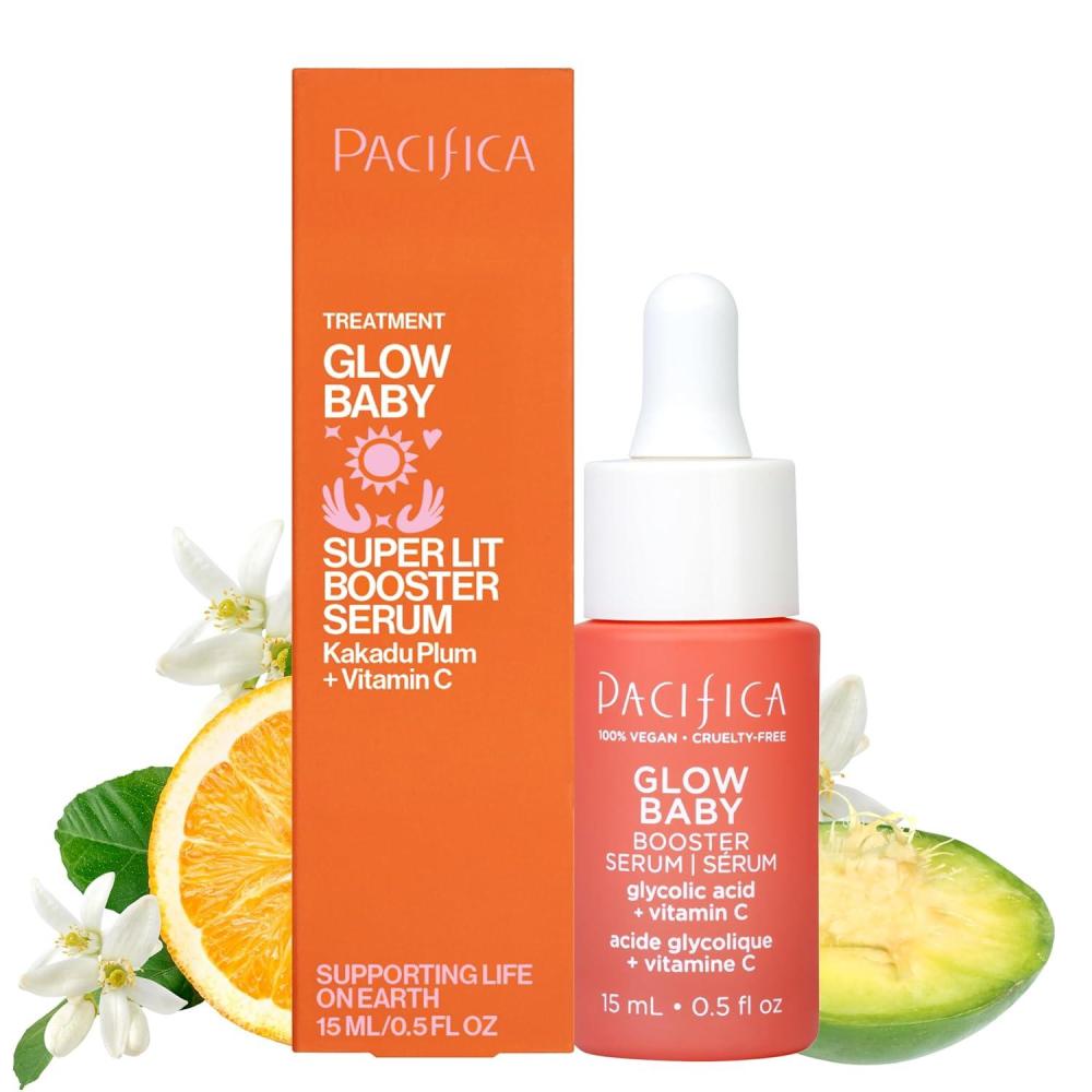 imagePacifica Glow Baby Booster Mini Face Serum Vitamin C ampamp Glycolic Acid For Brightening Dull Skin FragranceFree Vegan ampamp CrueltyFree 5 Fl Oz