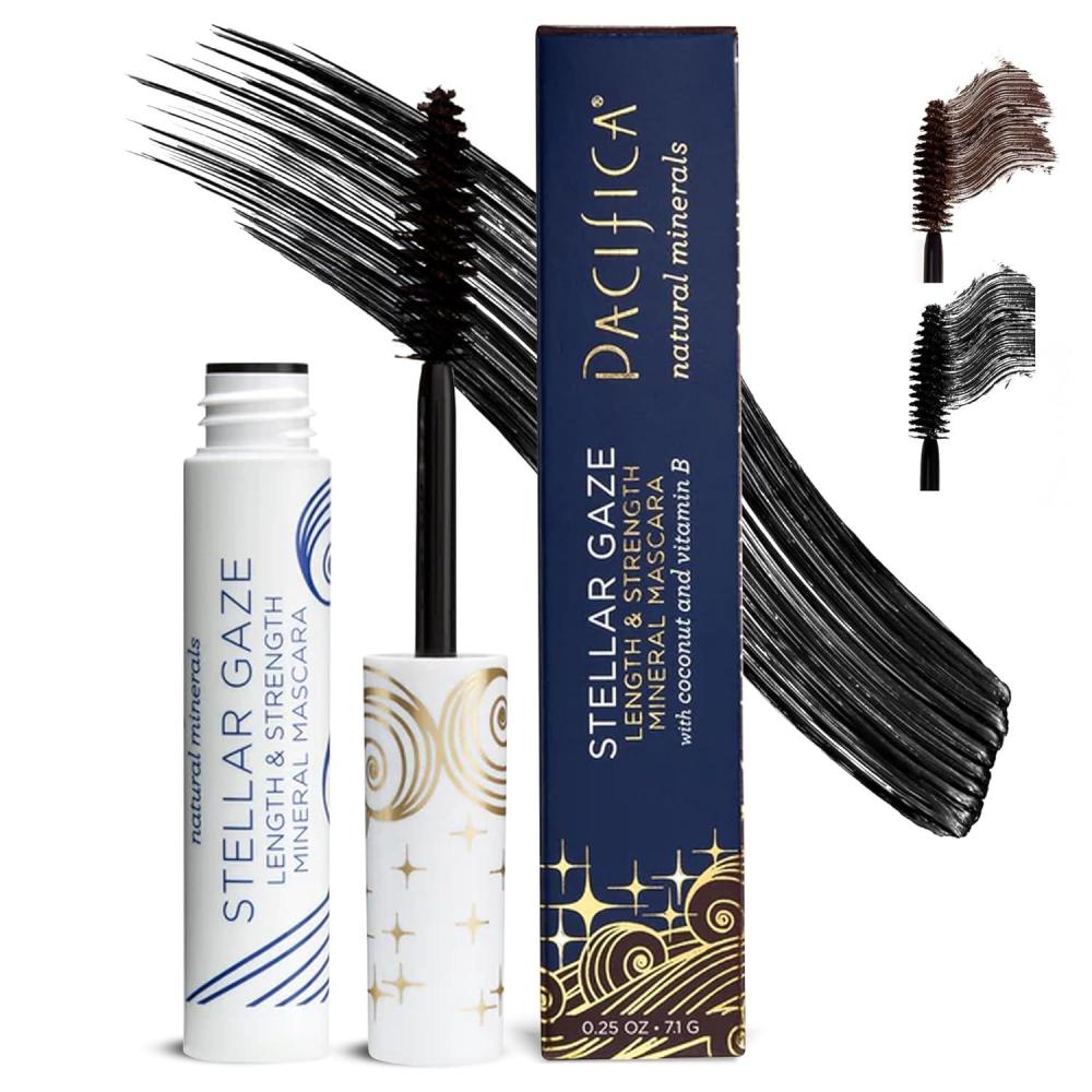 imagePacifica Mineral Mascara Stellar Gaze Black Length ampamp Strength LongLasting ClumpFree Formula with Coconut Oil ampamp Vitamin B Vegan ampamp CrueltyFree Super NovaStellar Gaze Length Strength Mineral Mascara Super Nova black