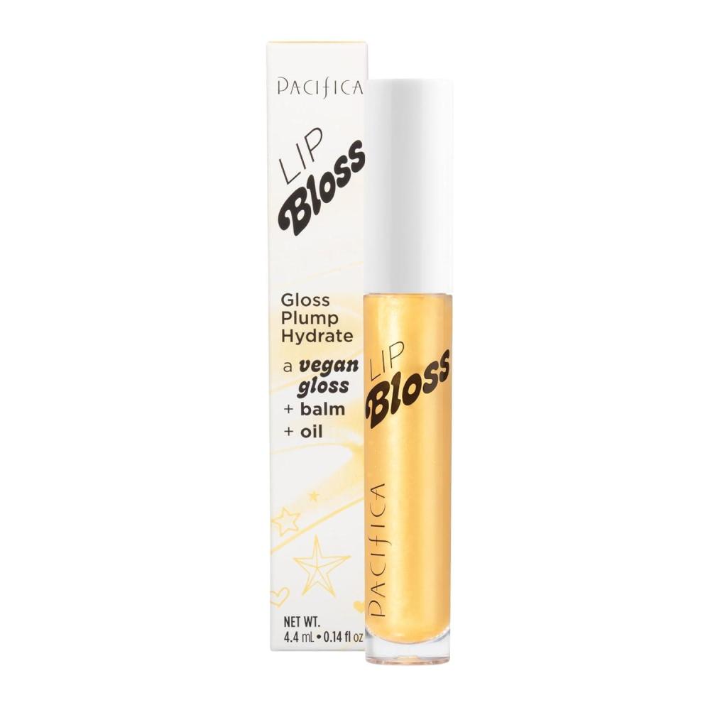 imagePacifica Plumping Lip Gloss Lip Bloss Tinted Lip Balm Treatment Berry Flavored Moisturizing HighShine LongLasting Shine Vegan ampamp CrueltyFree 014 Fl Oz Light PinkVanilla Bean