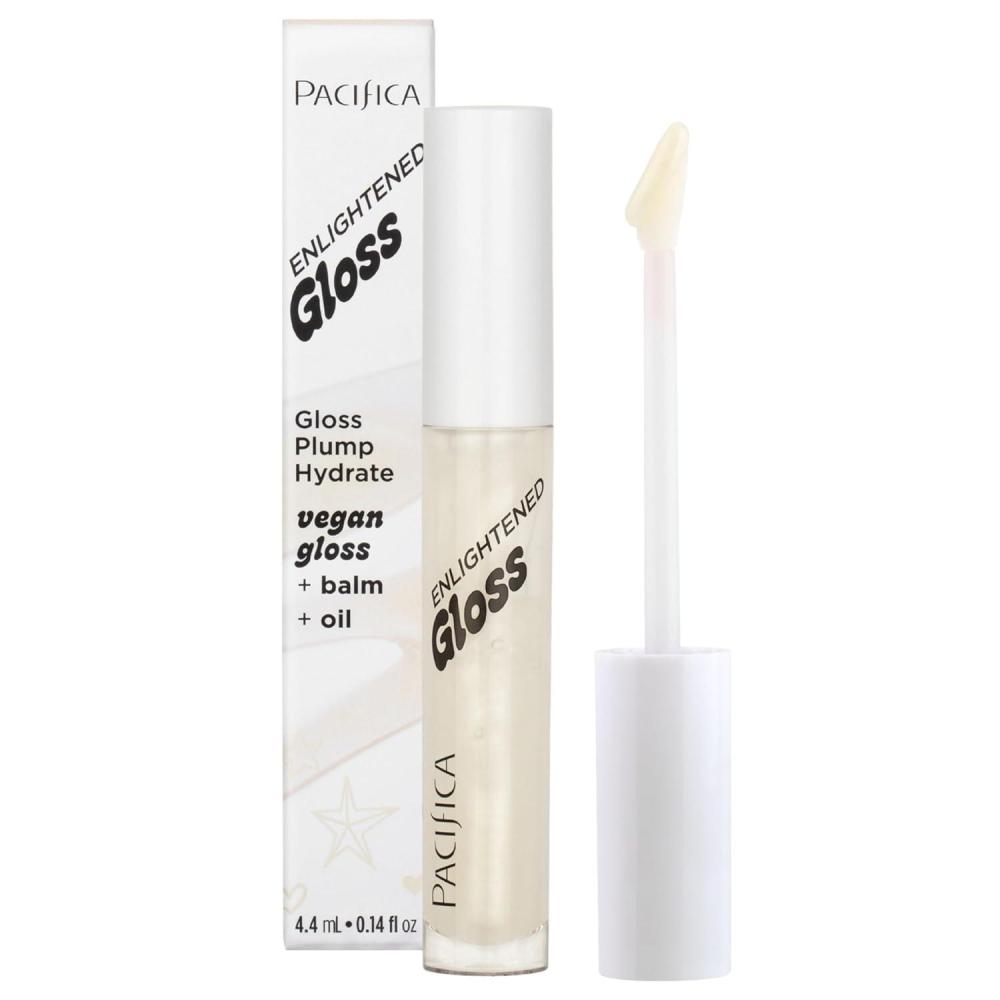imagePacifica Plumping Lip Gloss Sugar Cake Flavored Shimmering Gold Hydrating Lip Oil Balm No Tingle Lip Plumper with Shea Butter NonSticky High Shine Sweet Finish Vegan ampamp CrueltyFree 014oz