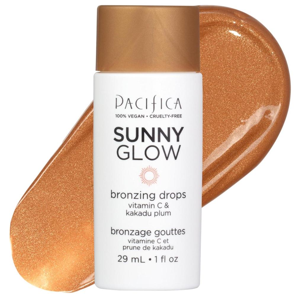 imagePacifica Sunset Glow Drops  Face Bronzer  Vitamin C Face Bronzing Makeup for Instant SunKissed Glowing Illuminator ampamp Hydrating Skin Tint  Buildable Highlighter Drops Vegan Dermatologist TestedBronzer