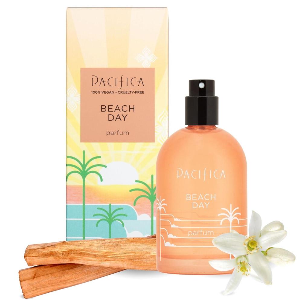 imagePacifica Tahitian Gardenia Perfume Spray 1oz Tropical Floral Fragrance with Gardenia Bloom Jasmine ampamp Sweet Orange Warm Vanilla Coconut Notes Vegan ampamp CrueltyFree Clean Perfume for WomenBeach Day Salt Sandalwood Orange Flower and Smoke Notes