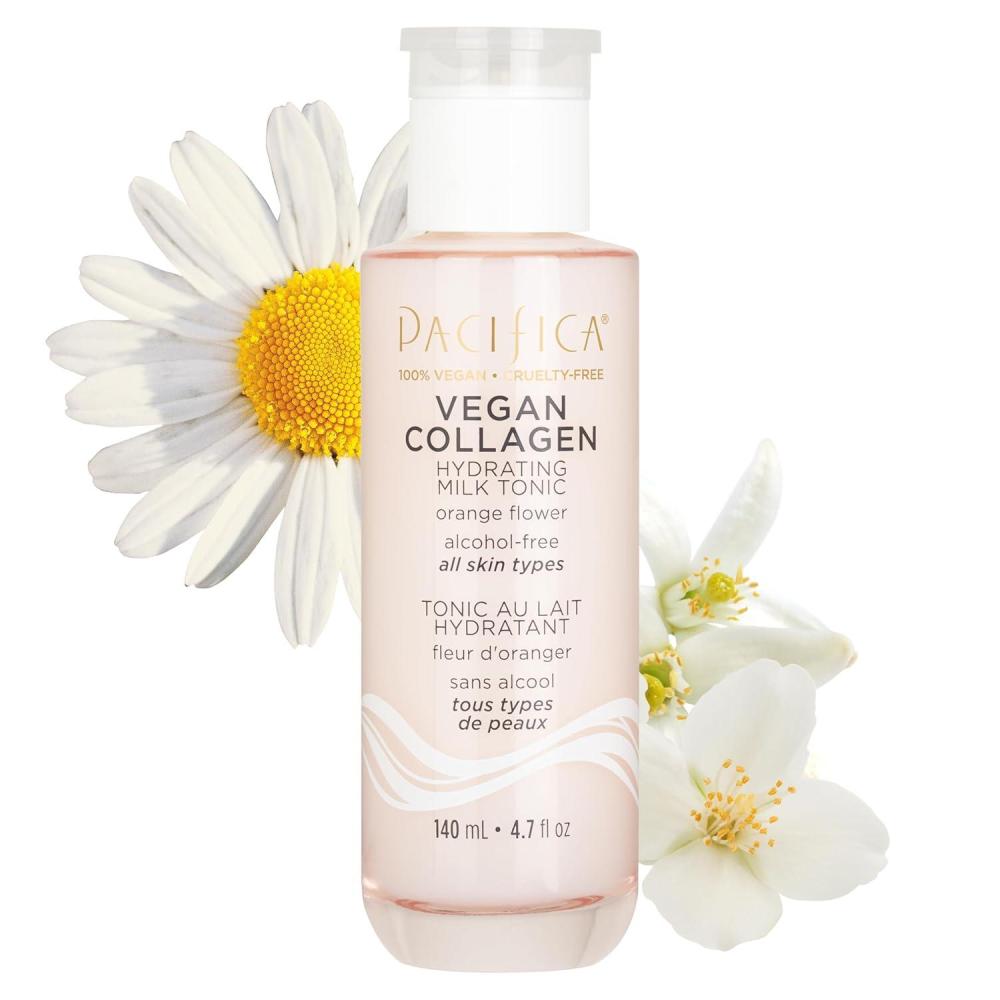 imagePacifica Vegan Collagen Hydrating Milk Tonic AlcoholFree Milky Toner ampamp Essence Moisturizing Vegan Collagen Face Tonic wHyaluronic Acid Chamomile Jasmine All Skin Types Vegan Dermatologist Tested