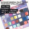 Pacifica Stellar Gaze Eye Shadow Palette – 28 Shades Mineral Eye Shadow Face Makeup Blendable Pigmented Dreamy Pastels, Neutrals, Matte Shimmer & Glitter Finishes w/Vitamin E Talc-Free Vegan Clean