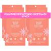 Pacifica Sheet Face Mask – 6 Pack – Glow Baby Brightening Facial Mask w/Vitamin C, Aloe & Kelp – Cooling Mask for Dark Spots & Fine Lines – Clean Beauty Vegan & Cruelty-Free Dermatologist Tested(1 Count (Pack of 6))