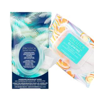 Pacifica Beauty | Glowing Makeup Remover Wipes | Gycolic Acid, Coconut Water, Aloe Infused | Daily Cleansing + Exfoliating | Clean Skin Care | Plant Fiber Facial Towelettes | 4 Count | Vegan(30 Count (Pack of 2))