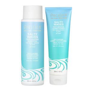 Pacifica Beauty Salty Waves Texturizing Shampoo + Texturizing Conditioner | For All Hair Types | Perfect and Effortless Beach Hair | 100% Vegan & Cruelty Free | Sulfate + Paraben Free(Banana)