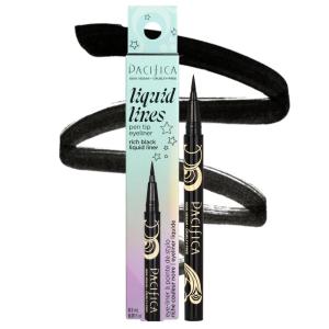 Pacifica Black Liquid Eyeliner Pen – Liquid Line – Felt tip, Smudge Proof Eyeliner – Water Resistant Gel Makeup Eye Liner – Matte Fine Tip Clean Beauty Vegan & Cruelty-Free Dermatologist Tested