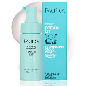 Pacifica Dreamlit Illuminating Foaming Primer with Vitamin C & Hyaluronic Acid – Hydrating Brightening Face Makeup Base for Glowing, Long-Lasting Foundation Wear – 1 fl oz Clean Beauty Vegan Formula(Dreamlit Illuminating Cloud Primer)