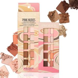 Pacifica Eyeshadow Palette – Malibu Mineral Eyeshadow, Blendable Neutral Shades with Velvet Matte, Shimmer & Metallic, Cocoa Butter Infused, Talc-Free, Vegan & Cruelty-Free, 0.24 oz (10 Shades)(Pink Nudes)