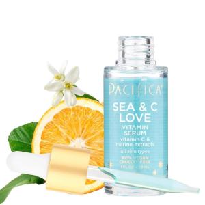 Pacifica Face Oil Serum – Flower Fix Bi-Phase Hydrating Skin Barrier – w/Hyaluronic Acid & Natural Botanical Ingredients – for Dry Sensitive Skin Vegan & Cruelty-Free Dermatologist Approved(Sea & C Love)