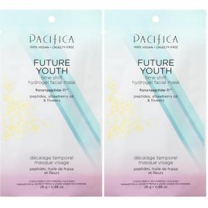 Pacifica Future Youth Time Shift Hydrogel Facial Mask – 6-PACK – Multi-Peptide Anti-Aging Sheet Mask for Firming & Plumping, Ultra-Hydrating Serum-Infused Mask for Face & Neck, 100% Vegan(2 Count (Pack of 2))