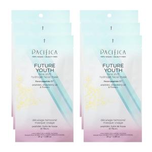 Pacifica Future Youth Time Shift Hydrogel Facial Mask – 6-PACK – Multi-Peptide Anti-Aging Sheet Mask for Firming & Plumping, Ultra-Hydrating Serum-Infused Mask for Face & Neck, 100% Vegan(2 Count (Pack of 6))