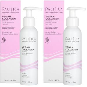 Pacifica Heat Protection Spray for Hair – Vegan Collagen Blowout Prime & Thermal Protection Hair Milk – Blow Dry Spray – for Curly, Wavy & Straight Hair – Vegan & Cruelty-Free Dermatologist Tested(4 Fl Oz (Pack of 2))