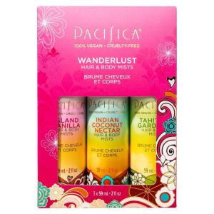 Pacifica Island Vanilla Hair Mist Perfume and Full Body Spray for Women – Fragrance Spray for A Mood-Lifting Experience, Paraben-Free, Clean Beauty No Alcohol, Vegan & Cruelty-Free, 6 oz oz(Wanderlust Hair & Body Mists Set)